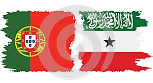 Somaliland and Portugal grunge flags connection vector