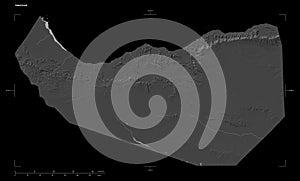 Somaliland shape on black. Bilevel