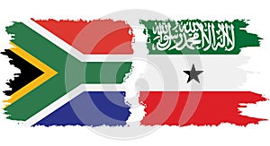 Somaliland and South Africa grunge flags connection vector
