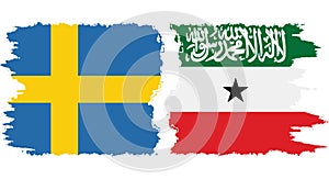 Somaliland and Sweden grunge flags connection