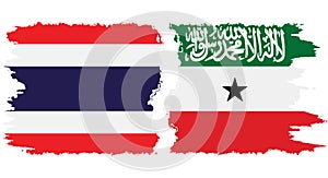 Somaliland and Thailand grunge flags connection vector