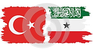 Somaliland and Turkey grunge flags connection vector