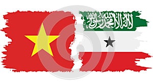 Somaliland and Vietnam grunge flags connection vector