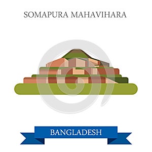 Somapura Mahavihara Buddhist vihara Bangladesh vector attraction