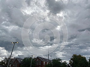 Somber Gray Clouds on a Stormy Day in Summer