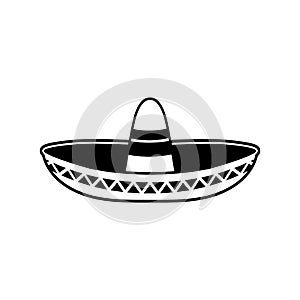 Sombrero flat icon. National Mexican hat. Cap in Mexico photo