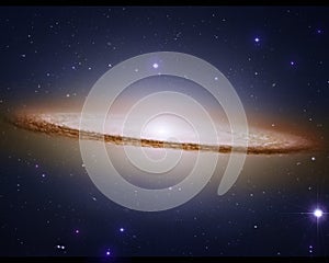 Sombrero galaxy in deep space