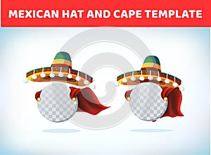 Sombrero Hat. Mexican hat. Masquerade or carnival costume headdress. vector illustration.