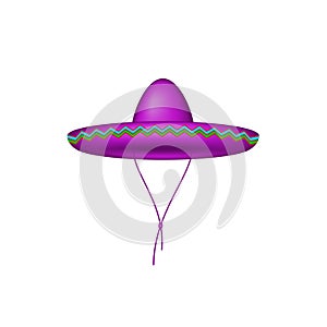 Sombrero hat in purple design