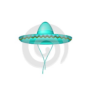 Sombrero hat in turquoise design