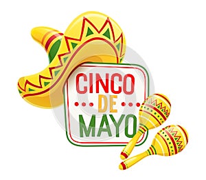 Sombrero and maracas for Cinco de Mayo photo