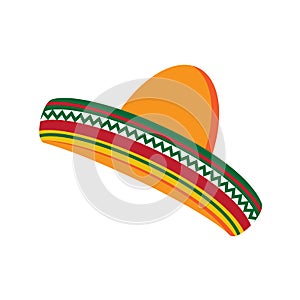 Sombrero. Mexican hat, vector illustration. Cinco de Mayo.