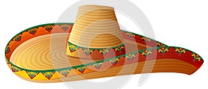 Sombrero Mexican Straw Hat with wide margins photo