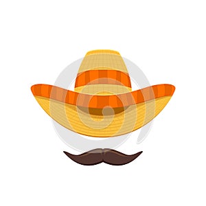 Sombrero and moustache