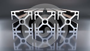 Some aluminum construction profile objects