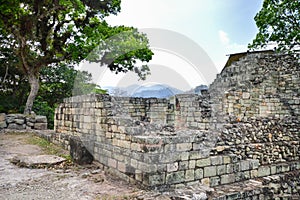 Some of the ancient structures at Copan archaeological site of Maya civilization in Honduras