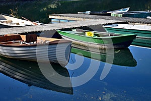 Some angler boats in a lake