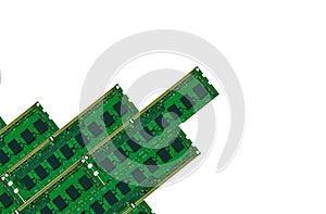 Some computer memory board isolated on white
