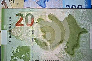 Some current banknotes of Azerbaijan photo