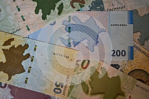 Some current banknotes of Azerbaijan photo