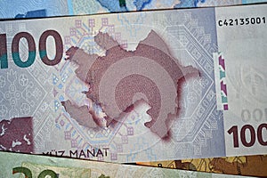 Some current banknotes of Azerbaijan photo