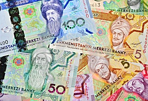 Some current banknotes of Turkmenistan photo