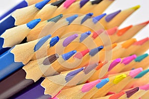 Detail of colored pencil tips