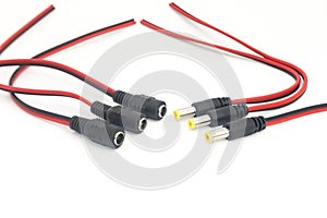 Some DIY electronics parts, 12v DC male and female connectors which are used to connect power cables for electronics hobbyists