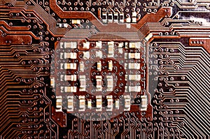 Some electronic components on a circuit board