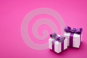 Some gifts on pink background
