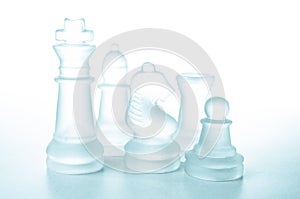 Some glass chess pieces