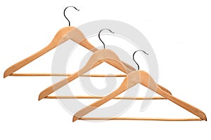 Some hangers for clothes isolated on white