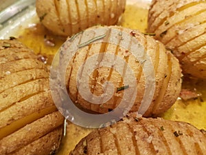 Some hasselback potatoes