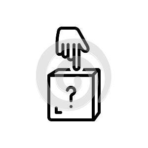 Black line icon for Some, box and gift