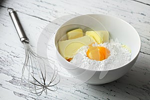 Some ingredients for the manufacture of homemade sweet pastry