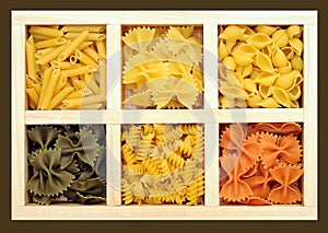Some kinds of pasta and farfalle