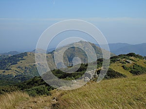 Some mountains over the city