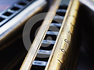 Musical instruments vintage harmonics diatonic and chromatic photo