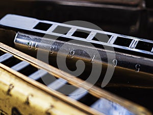 Musical instruments vintage harmonics diatonic and chromatic photo
