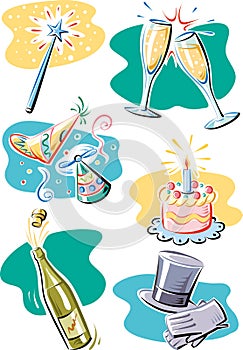 Some objects of a party. photo