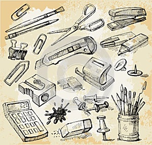 Some Office Stuff Hand Drawn