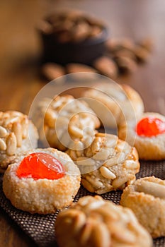 Some panellets, typical confection eaten in Halloween in Catalonia, Spain photo