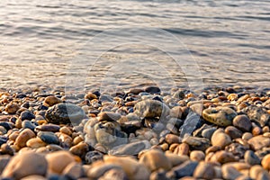 Some pebble stones on the beach