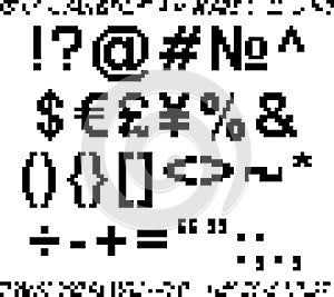 Some pixel font symbols set