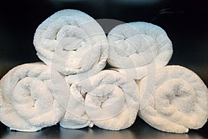 Some rolls of white towel background