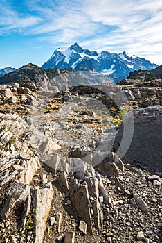 Some scenic view of mt Shuksan in Artist point area on the day,summer,Washington,USA..