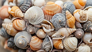 Some shells are spiraled while others exhibit ribbed patterns