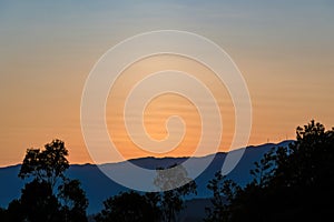 Some singular waved clouds in a sunset