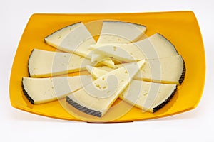 Some slices of manchego cheese