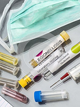 Some Vials With Samples Of Contagious Diseases In A Clinical Laboratory